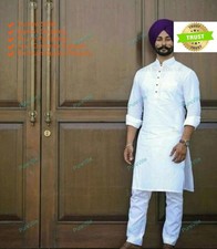Mens Shirt Kurta Cotton Indian PunjabiClothing Dress Men Long Kurta With Pajama
