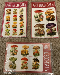 Vtg Art Deco-Cals Mushrooms decals From Italy Pezzetti B & Figlio P 330, 328,331