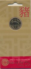 Australia: 2007 $1 Year of the Pig Lunar New Year with RAM packaging Cat $30