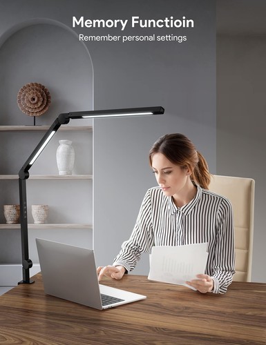 LED Desk Lamp with Clamp, Dual Light Desk Lamp with Swing Arm, 4 Color Modes ... - Picture 7 of 8
