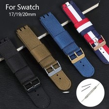 Nylon Leather Wrist Strap Canvas Replacement Watchband 17mm 19mm 20mm Unisex