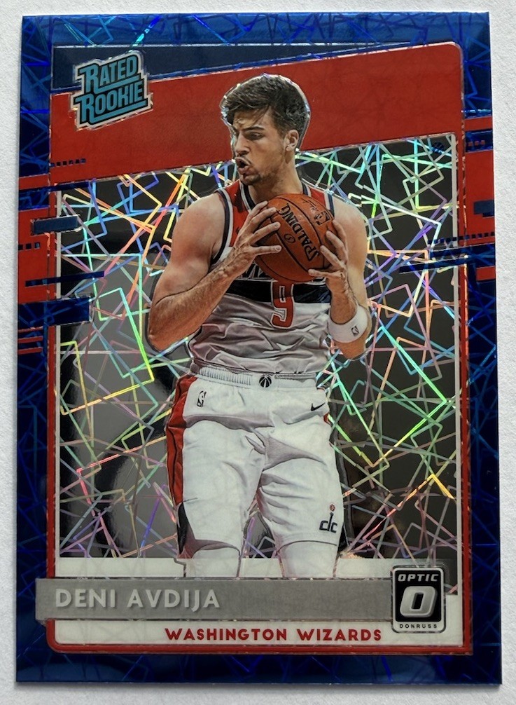 2020-21 Donruss Optic Deni Avdija Blue Velocity Holo Prizm Rated Rookie RC #159