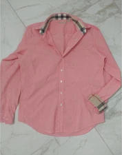 Burberry Brit Men’s Shirt Buttom Up Classic Striped Pink Nova Check Size L