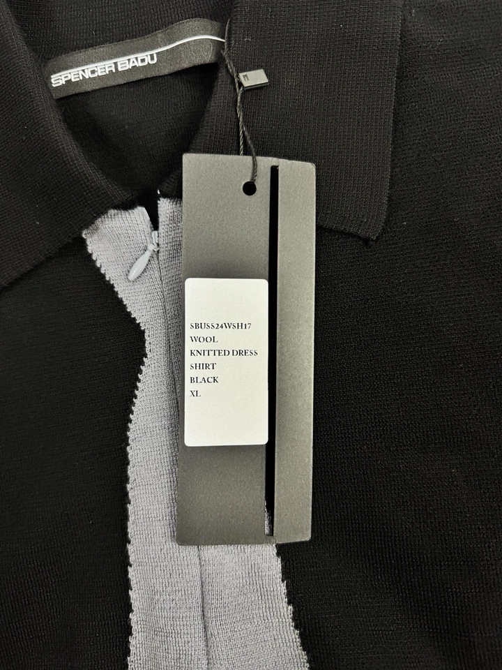 Spencer Badu - Camisa de vestir de punto de lana talla: XL Foto 4 de 4