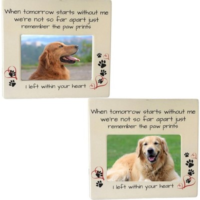 BANBERRY DESIGNS Pet Memorial Picture Frame Set of 2 for Dog or Cat Loss  