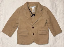 Janie and Jack Prep Bound Tan Corduroy Blazer Jacket Elbow patches Size 12-18M