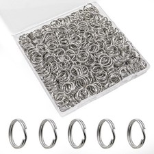1/2" 400PCS Small Split Key Rings for Keychains, Double Loops Metal Silver