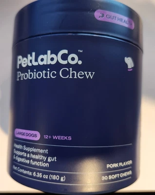 PETLABS PetLab Co. Probiotic Chews for Large Dogs -Healthy Gut & Digestive - Pork flavor