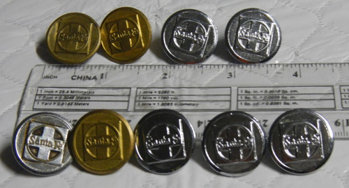Santa Fe Railroad Uniform Buttons Lot of 9 Superior Quality Waterbury Conn USA