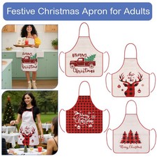 Christmas Kitchen Apron Funny Cooking Baking BBQ Aprons Polyester Unisex Gift