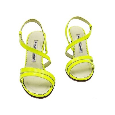 Manolo Blahnik Neon Gelb Sandalen Absatz 35 75162079