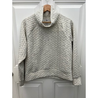 RBX Live Life Active Gray Quilted Funnel Neck Pullover Sweatshirt Womens Medium