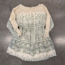 Free People Sun Daze Mini Shift Dress Lace Boho Preppy Women's Medium