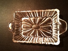Gebäckschale, Pralinenschale, Bleikrist. rechteckig m Silberdekor „835 W, 1762"