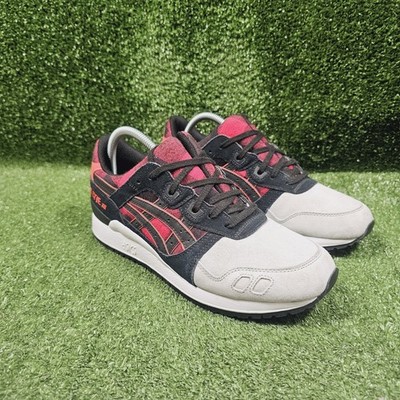 ASICS GEL-LYTE III Lumberjack Red Black Athletic Sneakers Mens Size 8.5