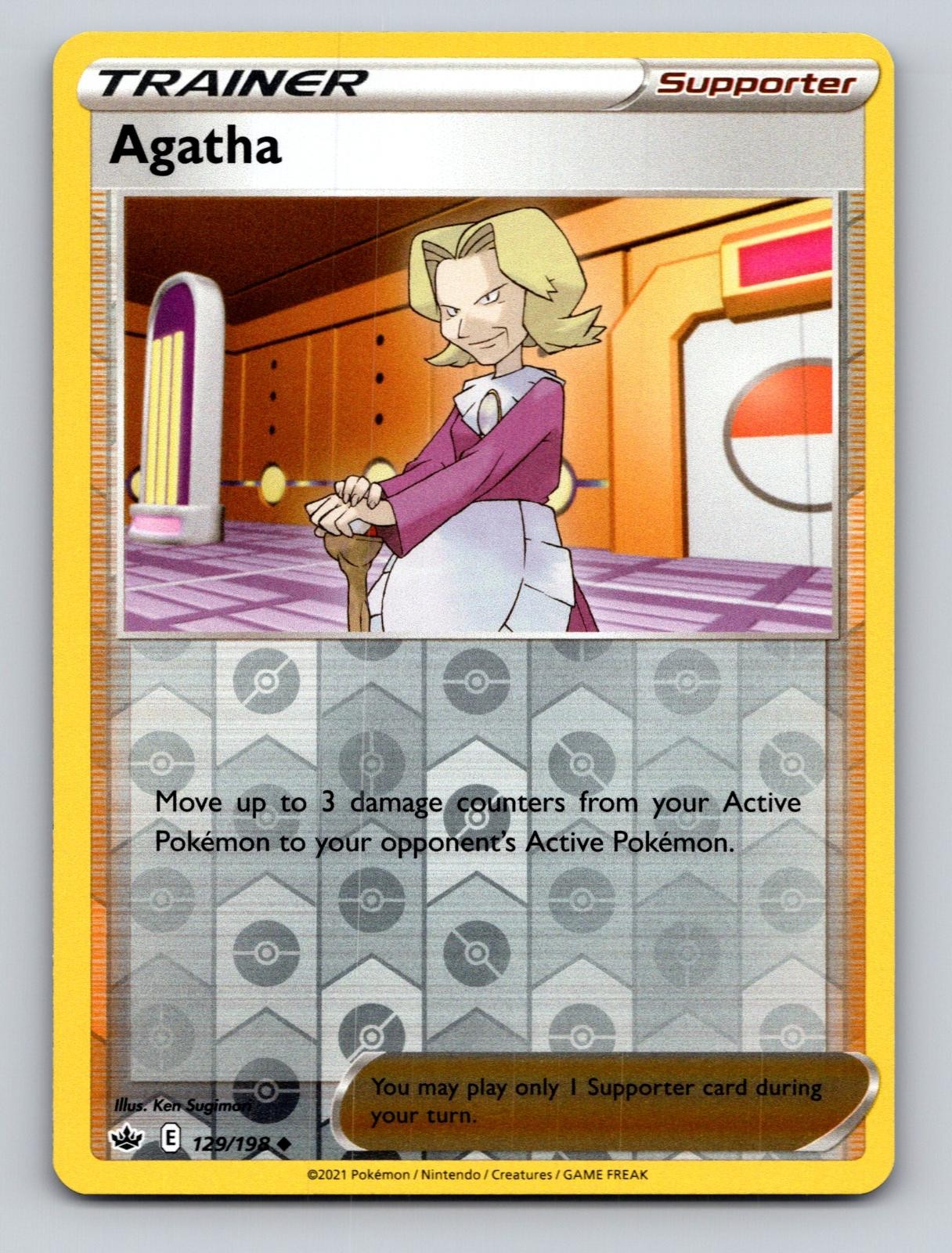 Agatha - 129/198 Uncommon Chilling Reign Pokemon Reverse Holo NM