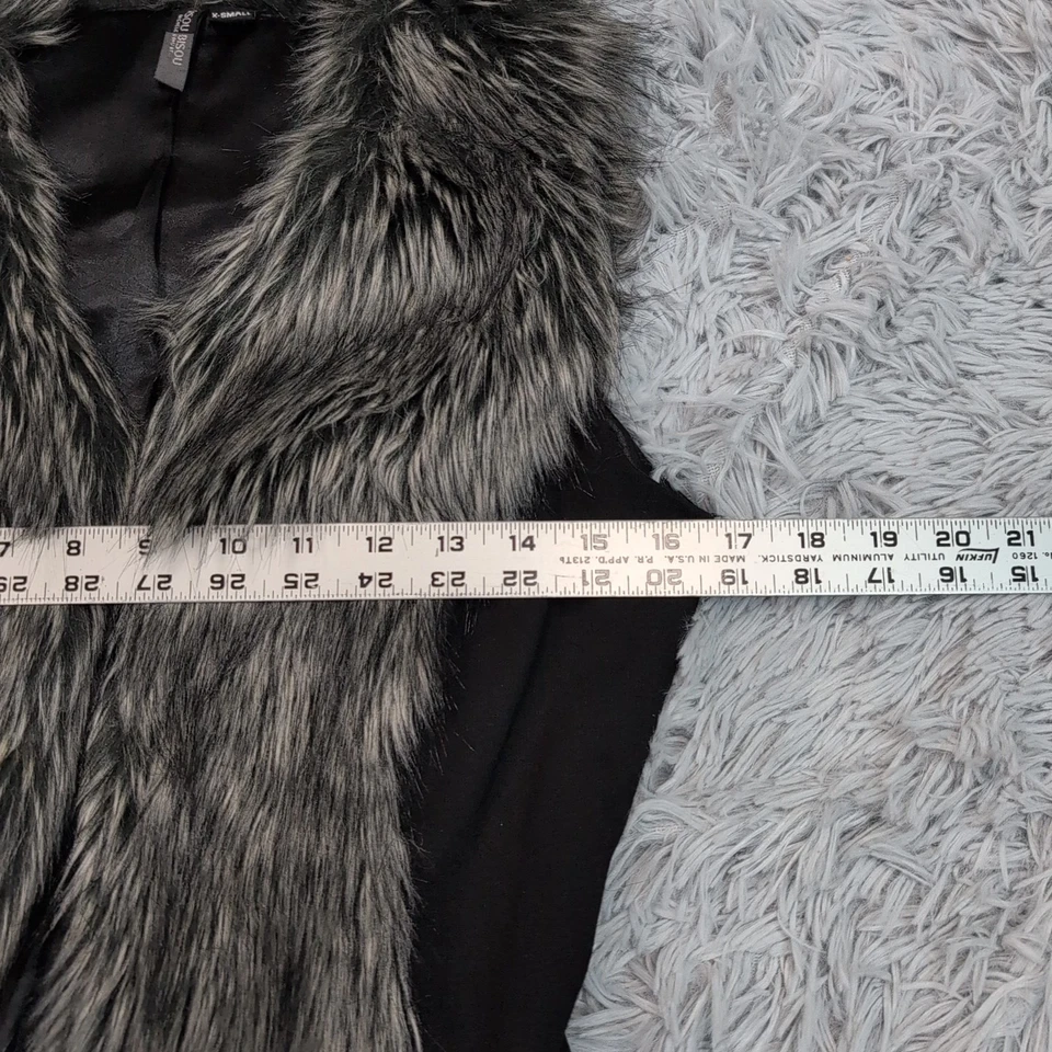 Chaleco Bisou Bisou Mujer XS Negro Imitación Piel Frente Abierto Informal Cómodo Preppy Foto 3 de 4