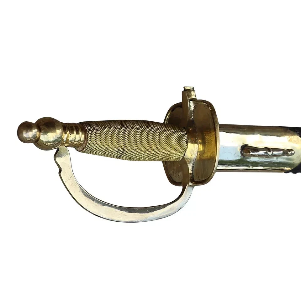 Espada suboficial del ejército de los Estados Unidos 1840 con mango de madera y alambre de latón en general 38,5" Foto 2 de 4