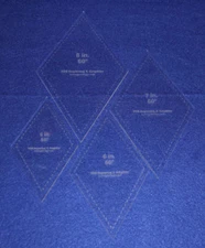 Quilt Templates-60 Degree Diamond Set 5,6,7,8.- 4 Piece Set-Acrylic 1/8 Inch