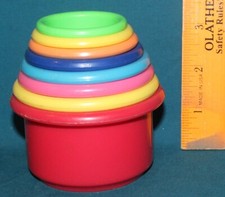 Vintage Stacking  Nesting cups - round colorful animals
