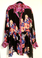 NWOT FREE PEOPLE Brunch A Bunch L Boho Floral Oversized Flowy Tunic Mini Dress