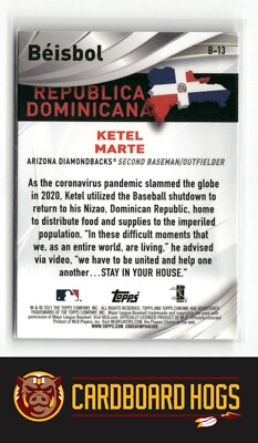 2021 Topps Chrome #B-13 Ketel Marte Arizona Diamondbacks Beisbol