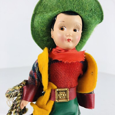 Vintage VIRGA #427 Cowboy Doll Felt Hat Vinyl Chaps ￼Hand Painted