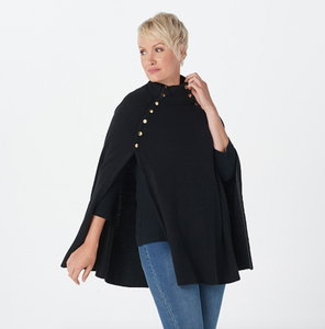 black sweater cape
