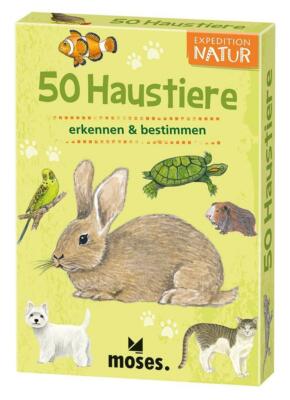Moses Verlag Expedition Natur Bestimmungskarten  50 Haustiere Art.9792