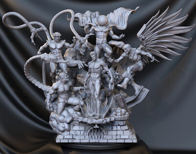 Spider-Man Sinister Six Villains statue figure STL file for 3d printing 