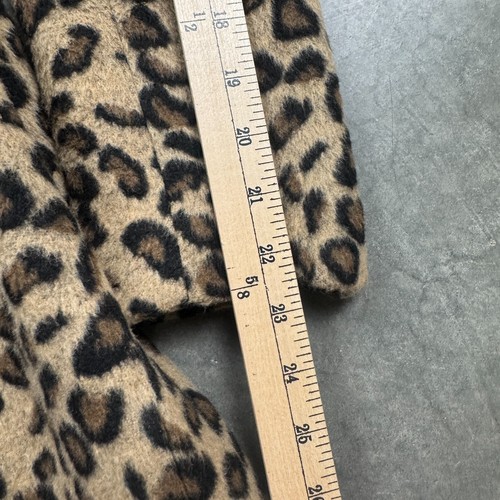 VTG Y2K Madden Girl Peacoat Womens Medium Brown Preowned Leopard Print Belted - Picture 8 of 9