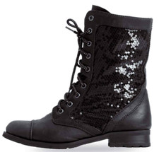 Gia Mia GS3 Sequin Combat Boot FREE SHIPPING