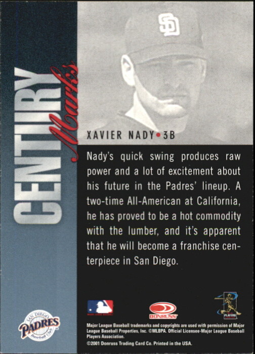 2001 (PADRES) Donruss Signature Century Marks Masters Series 35 Xavier