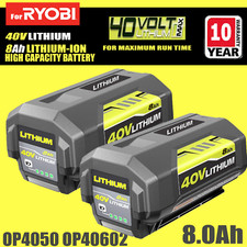 For Ryobi 40V OP40401 Lithium LOT High-Capacity 8.0Ah Battery-FREE SHIPPING LED
