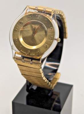 Swatch Metallic Gold Watch SWATCH - Rare Goldtone Metallic Swatch Watch (AG2000  main image 4