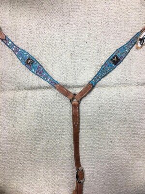 San Saba Equine Supply Turquoise Paisley Breast Collar