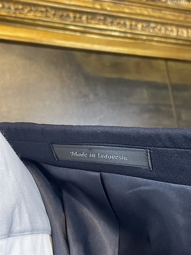 Chaps 44L Navy Blue 100% Wool Gold Button 2Btn Blazer Jacket Sport Coat - Picture 8 of 12