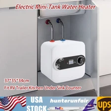 1500W Mini Tank Electric Water Heater 8L Point of Use Instant Hot Water Boat RV