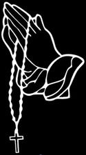 Praying Hands Decal Car Truck Van Window Laptop rosary Vinyl Sticker 