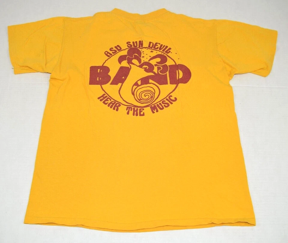 ASU T-Shirt VTG Size S 80s Arizona State Band Graphic Shirt c.1985 - Image 3 of 4
