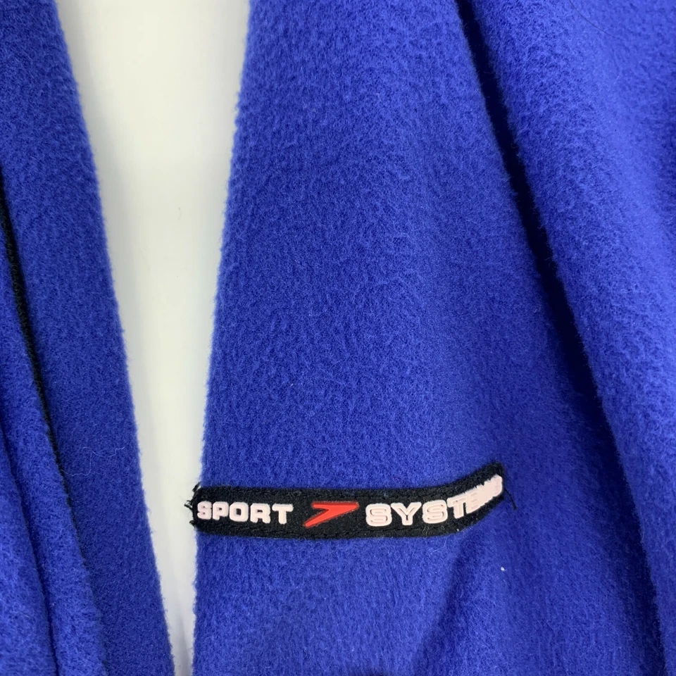 Suéter masculino vintage Speedo lã tamanho XL azul colarinho de pressão 1/2 zíper pescoço simulado anos 90 - Imagem 4 de 4