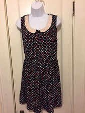 UMGEE Women's POLKA DOT Sleeveless Vintage look Fit & Flare Dress L