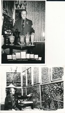 2 Fotos von Europas gr&ouml;&szlig;tem Abzeichensammler Otto Tuma aus Teplice 1978