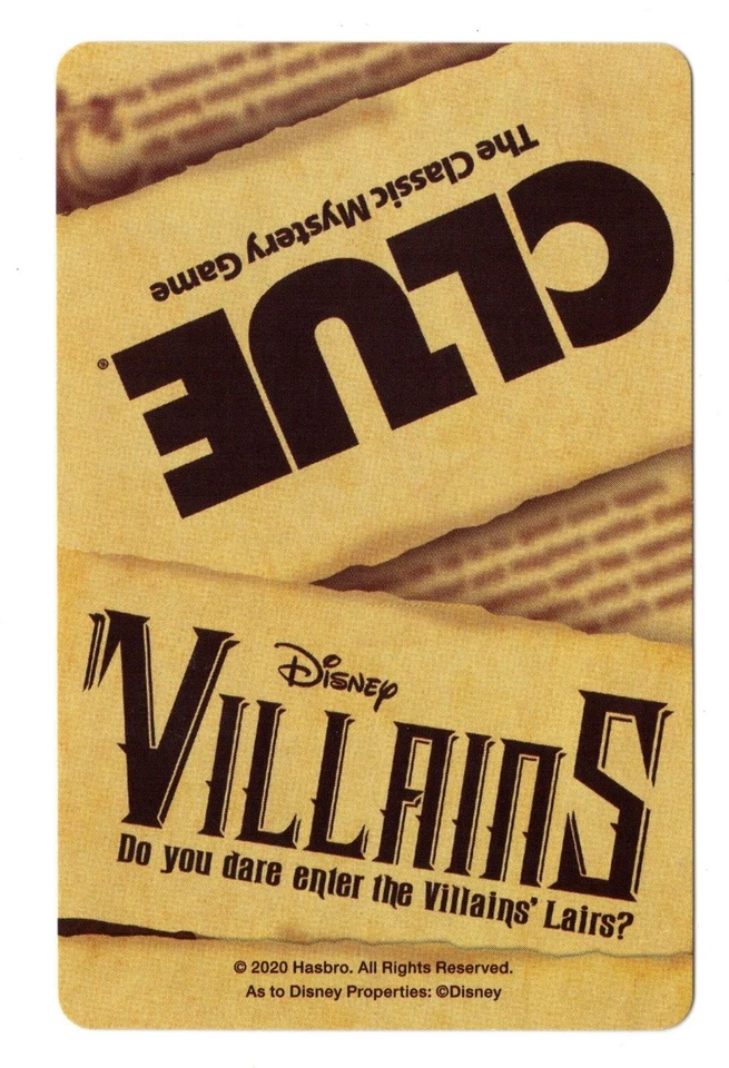 Pieza de repuesto para juego de mesa Disney Villains Clue - OTRA TARJETA LAIR LATERAL Foto 2 de 2
