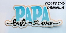CRAFTECAFE PAPA PHOTO KID TITLE premade paper piecing scrapbook diecut PIECE 3D