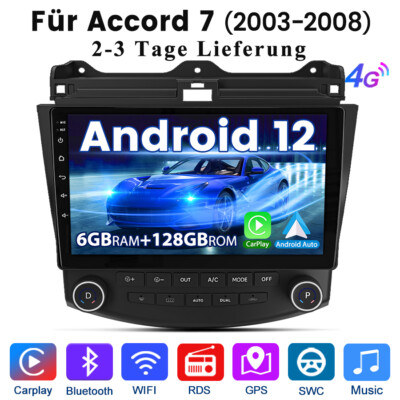 6+128G 10''Android12 Für Honda Accord 7 2003-2007 AUTORADIO Carplay DSP DAB+ BT