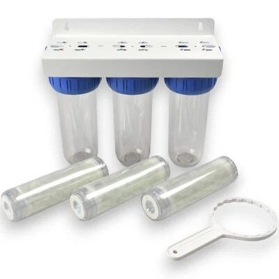 MGIDEA SISTEMA FILTRAZIONE ACQUA TRE STADI NW-BR10B4 3 CARTUCCE SFERE ANTI CALCARE