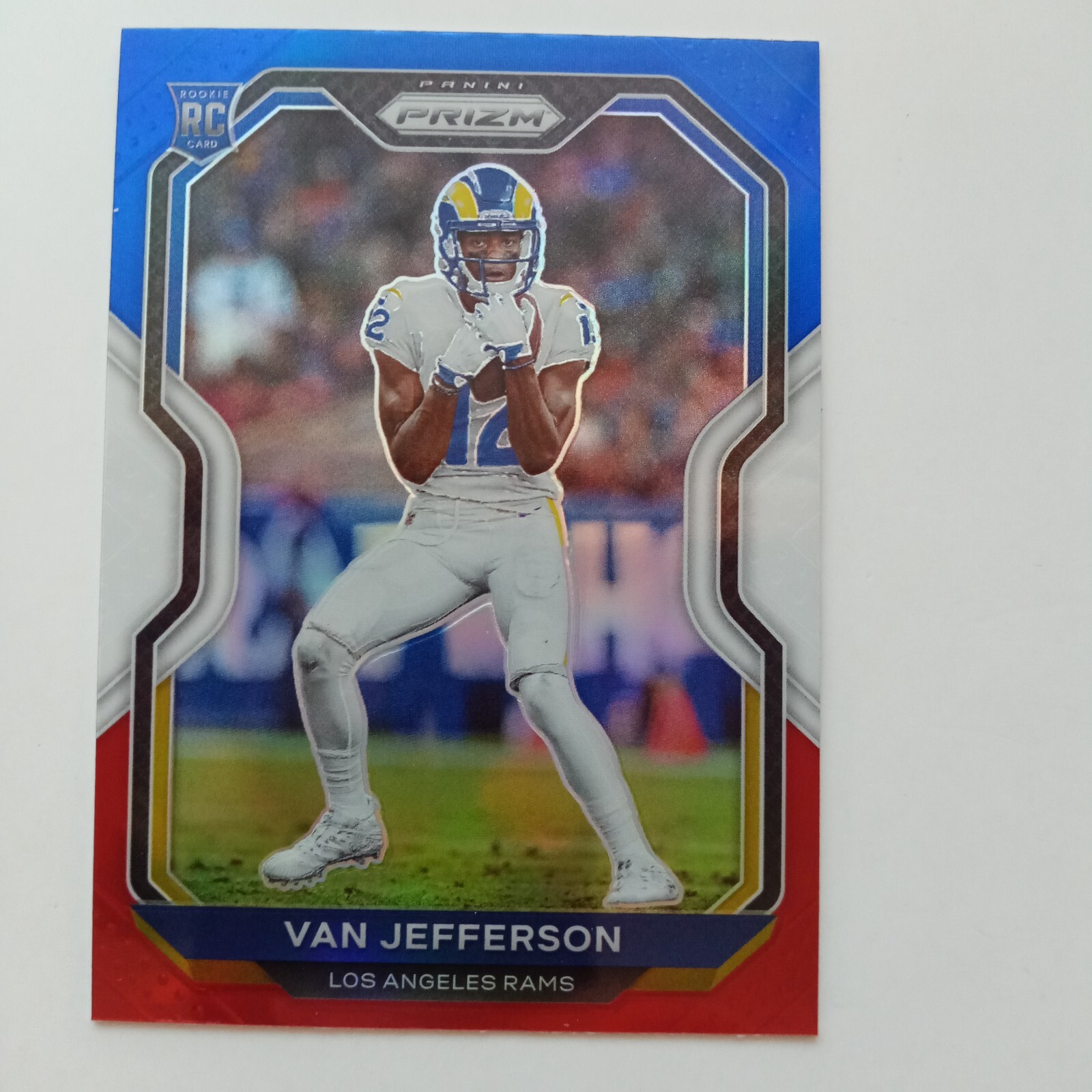 2020 Panini Prizm Van Jefferson Red White Blue Prizm #377 RC Rams