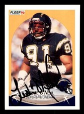 1990 Fleer Football #312 Leslie O'Neal Signed Autograph (no COA)