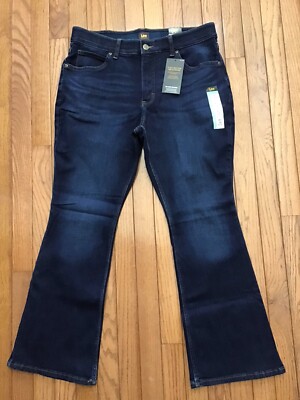 New Lee Ultra Lux Comfort Flex Motion Bootcut Jeans Denim 14 Petite (G8-22)